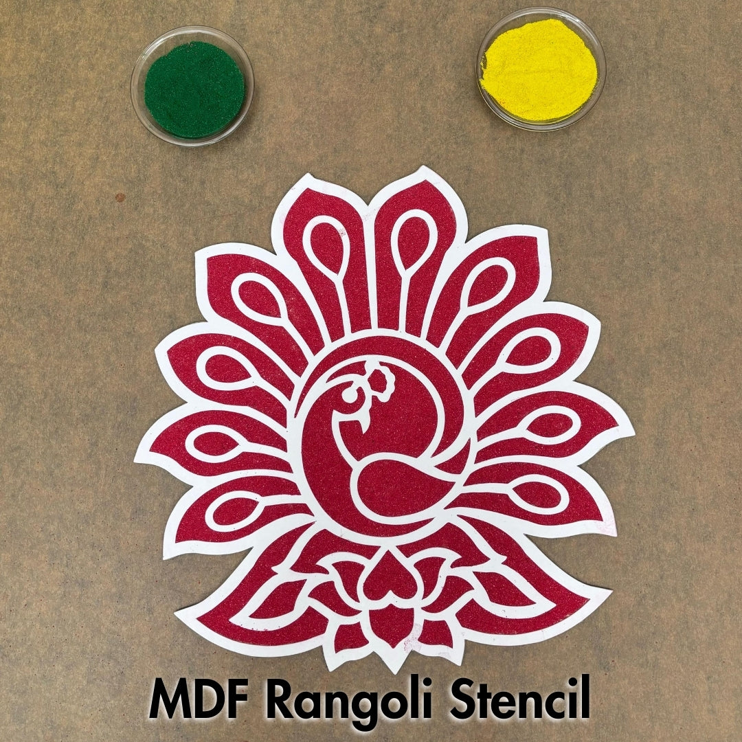 MDF Rangoli Stencil White_b10 Mudrawholesale
