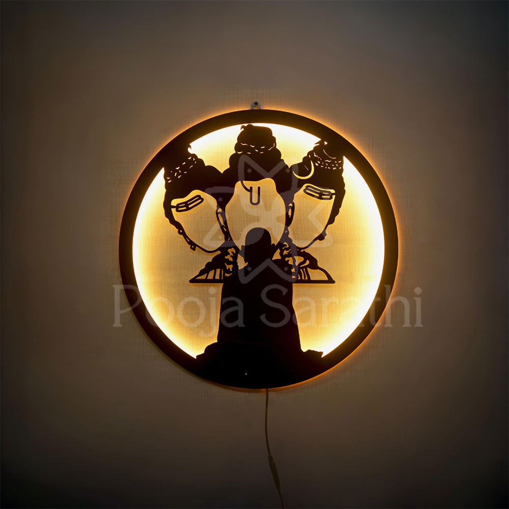 Swami Samartha And Guru Dattatreya LED Wall Decor Light – Small Mudrawholesale