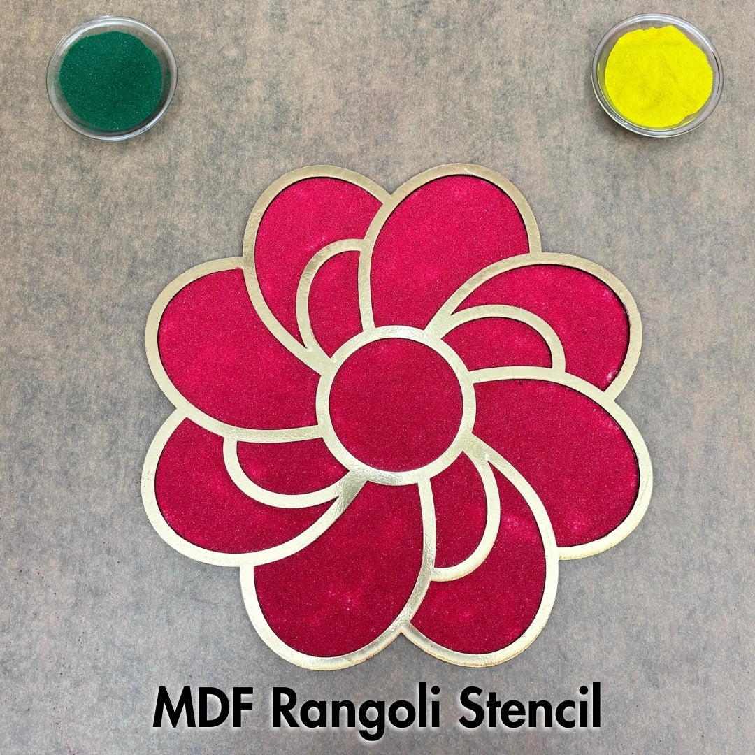 MDF Rangoli Stencil Golden_b14 Mudrawholesale