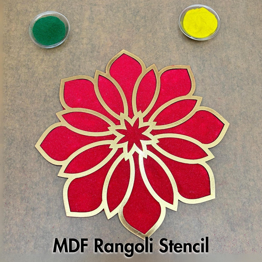 MDF Rangoli Stencil Golden_b18 Mudrawholesale