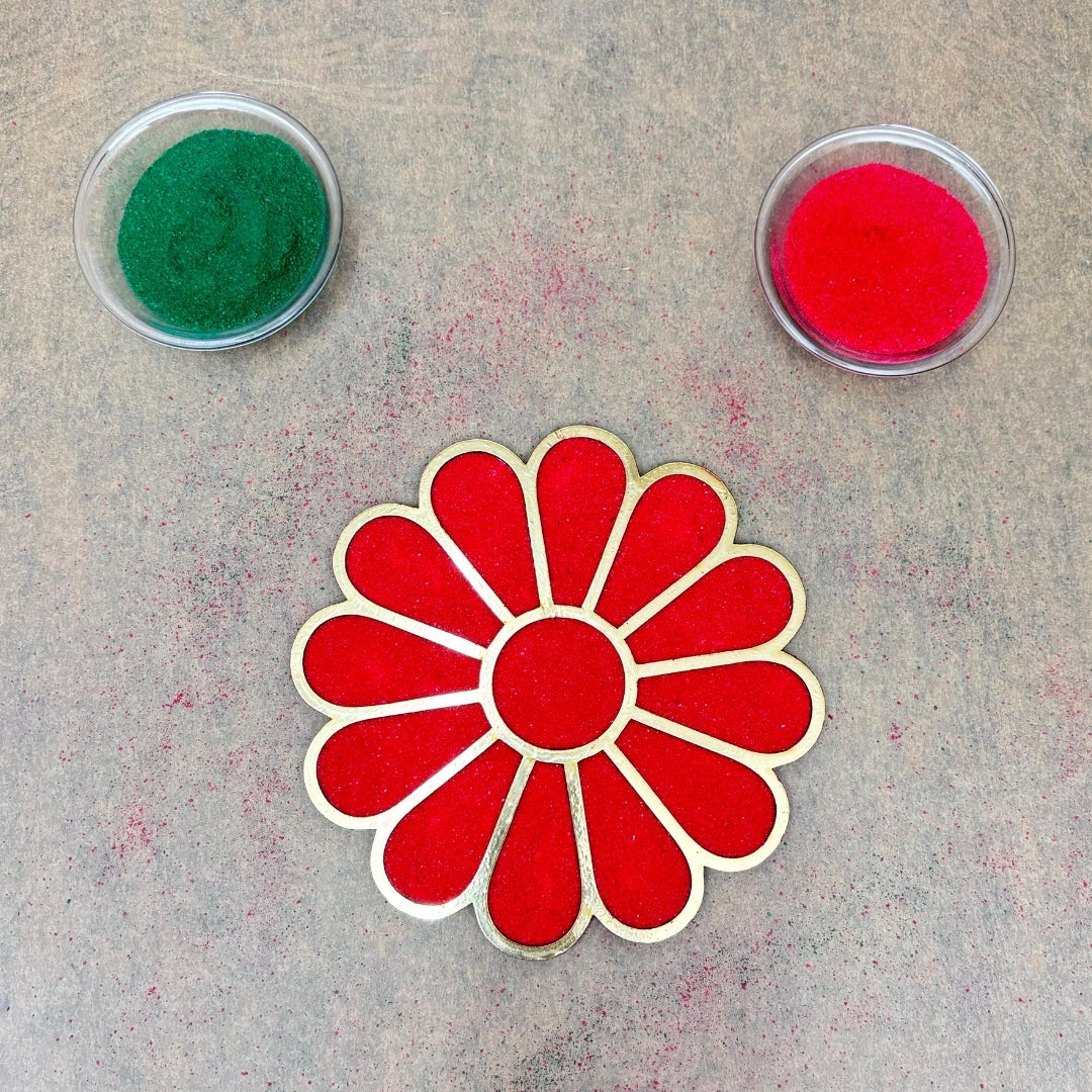 MDF Rangoli Stencil Golden_s01 Mudrawholesale