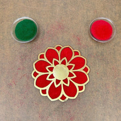 MDF Rangoli Stencil Golden_s02 Mudrawholesale