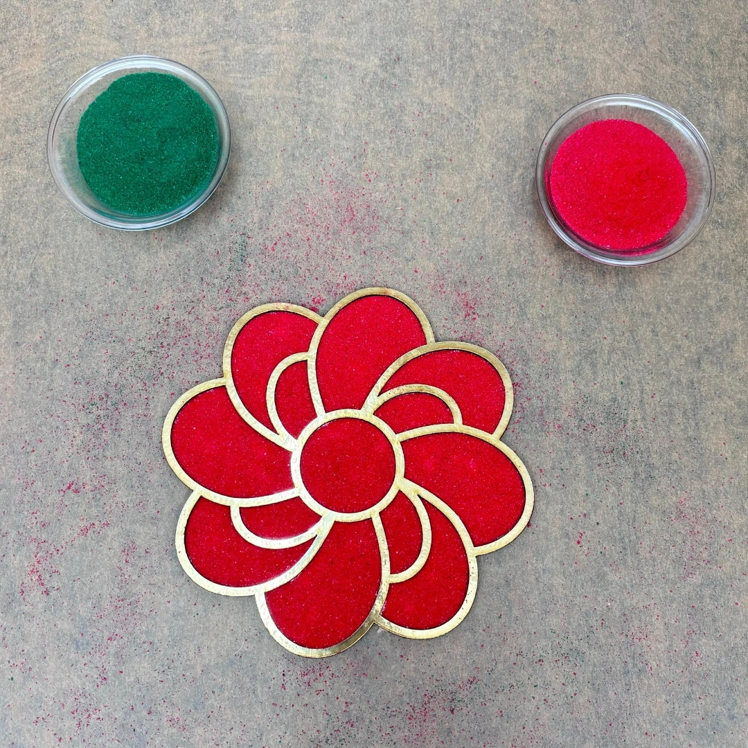 MDF Rangoli Stencil Golden_s04 Mudrawholesale