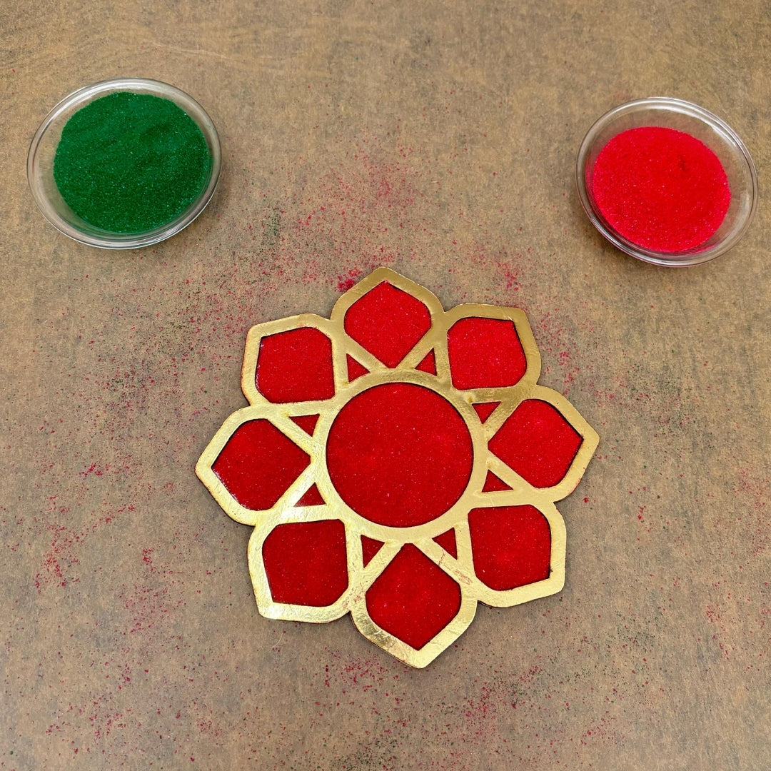 MDF Rangoli Stencil Golden_s05 Mudrawholesale