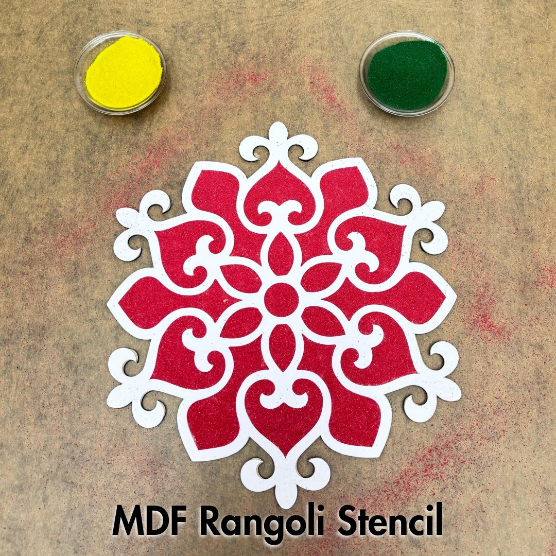 MDF Rangoli Stencil White_b04 Mudrawholesale