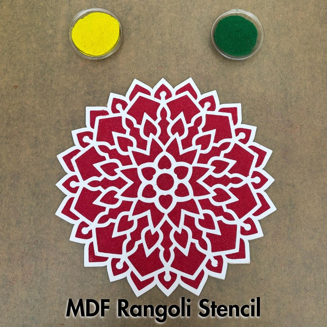 MDF Rangoli Stencil White_b07 Mudrawholesale
