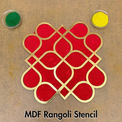 MDF Rangoli Stencil Golden_b07 Mudrawholesale