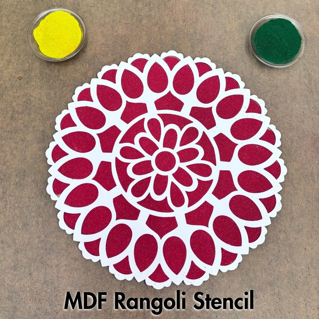 MDF Rangoli Stencil White_b08 Mudrawholesale