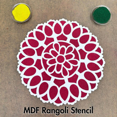 MDF Rangoli Stencil White_b08 Mudrawholesale