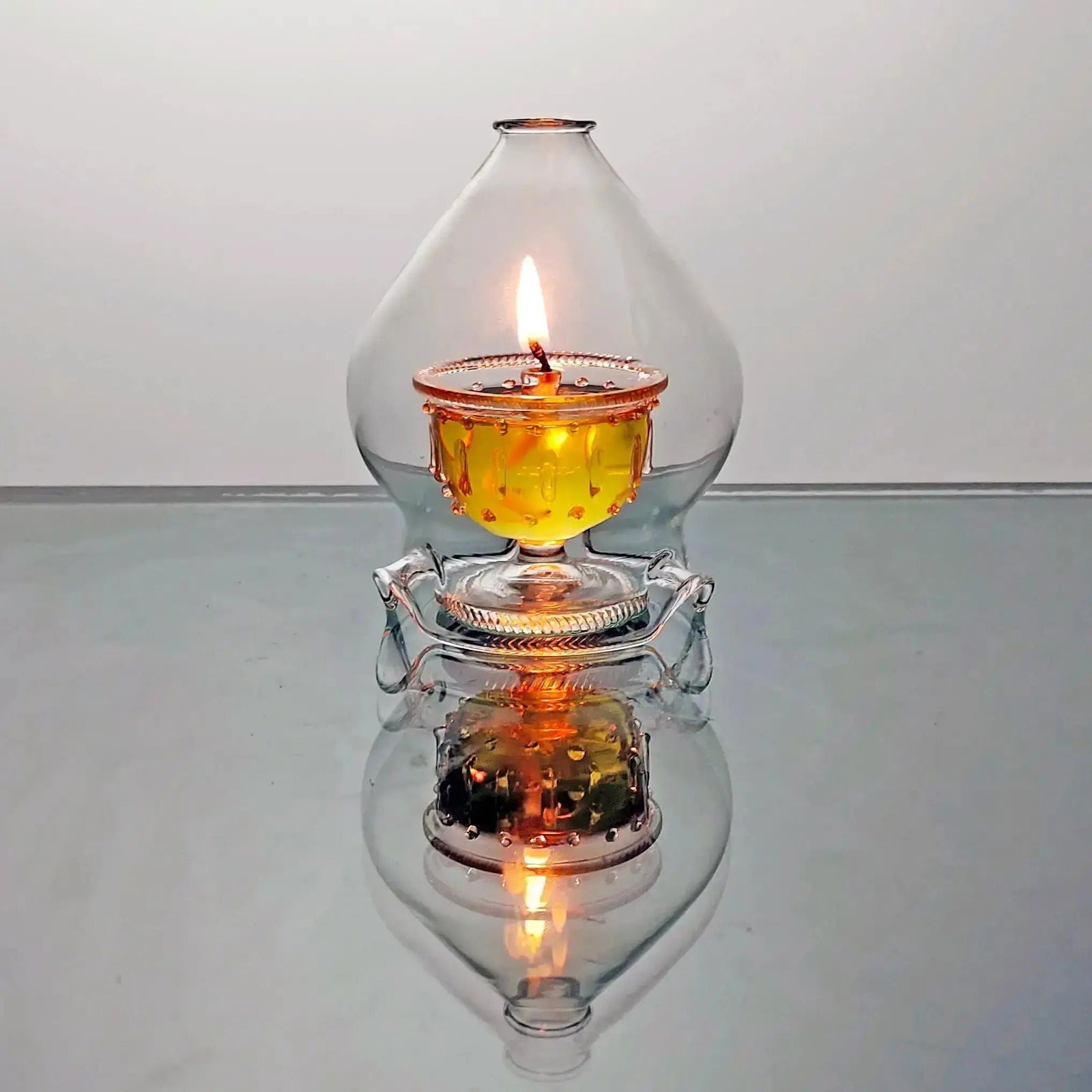 Akhand Diya With Glass Cover (12 Hrs) - Mudrawholesale