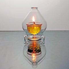 Akhand Diya With Glass Cover (12 Hrs) - Mudrawholesale