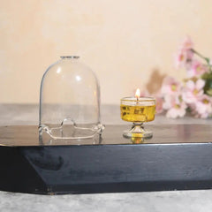 Akhand Diya With Glass Cover (2 Hrs) - Mudrawholesale