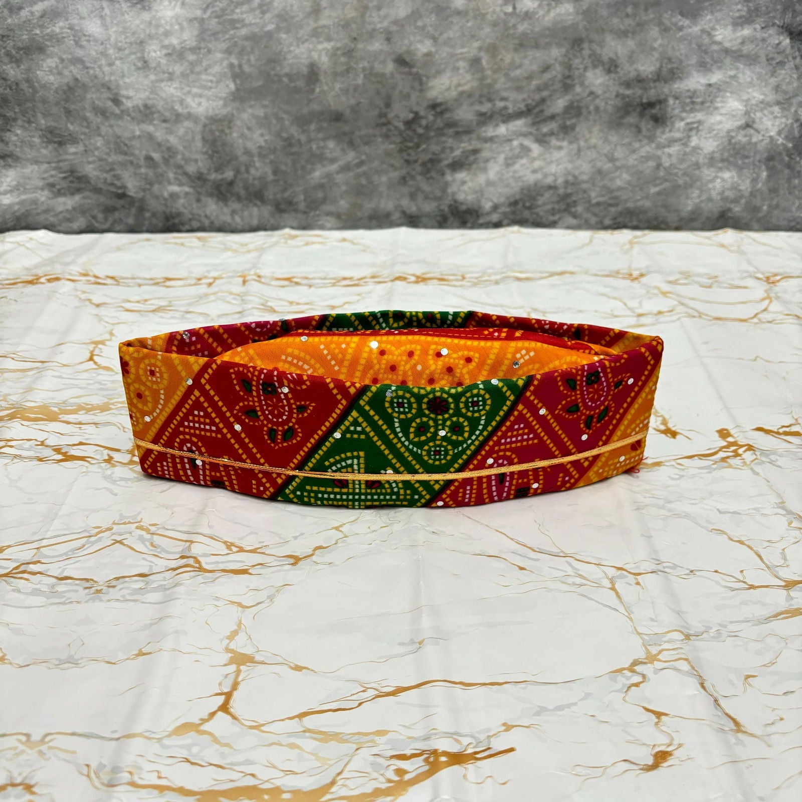 Bandani Color With Lace Khan Topi - 01 - Mudrawholesale