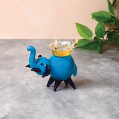 Elephant Diya (Blue) - Mudrawholesale