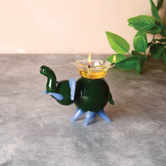 Elephant Diya (Green) - Mudrawholesale