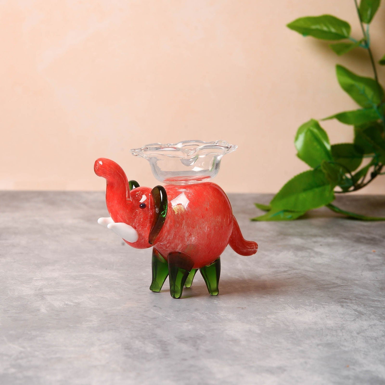 Elephant Diya (Red) - Mudrawholesale