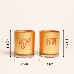 Shubh Labh Golden Glass Diya Mudrawholesale