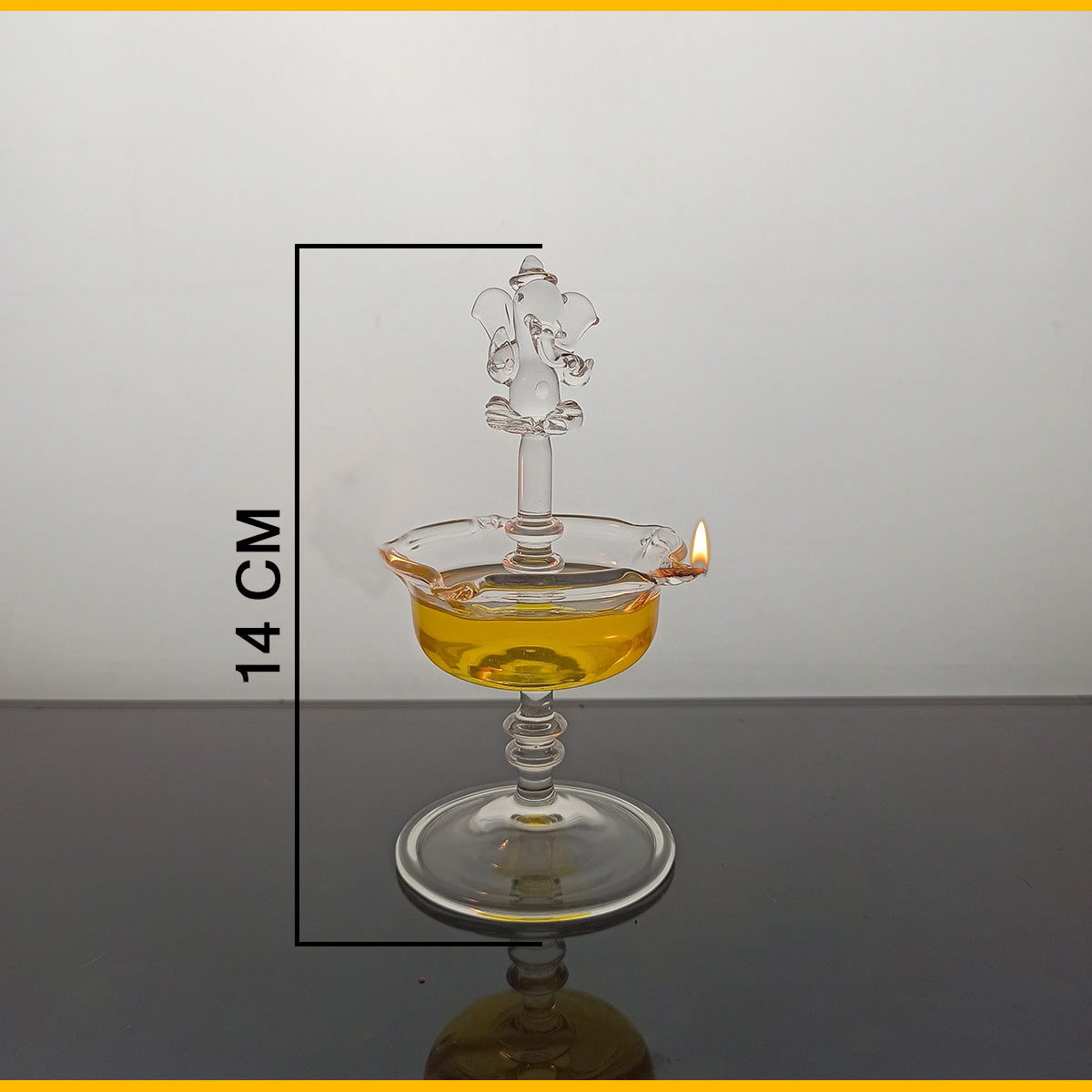 Glass Ganesh Niranjan Diya