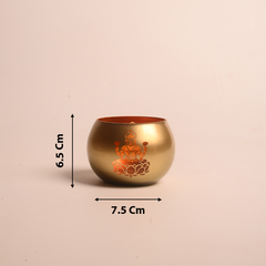 Saraswati Round Glass Golden Diya Mudrawholesale