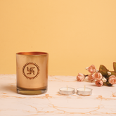 Swastik Glass Golden Diya Mudrawholesale