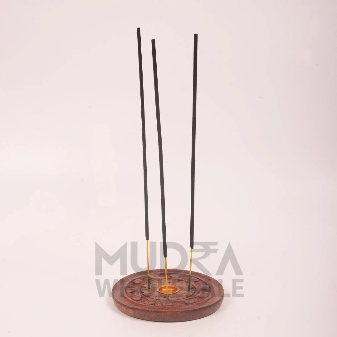 Wooden Agarbatti Sticks Holder Round Design Mudrawholesale