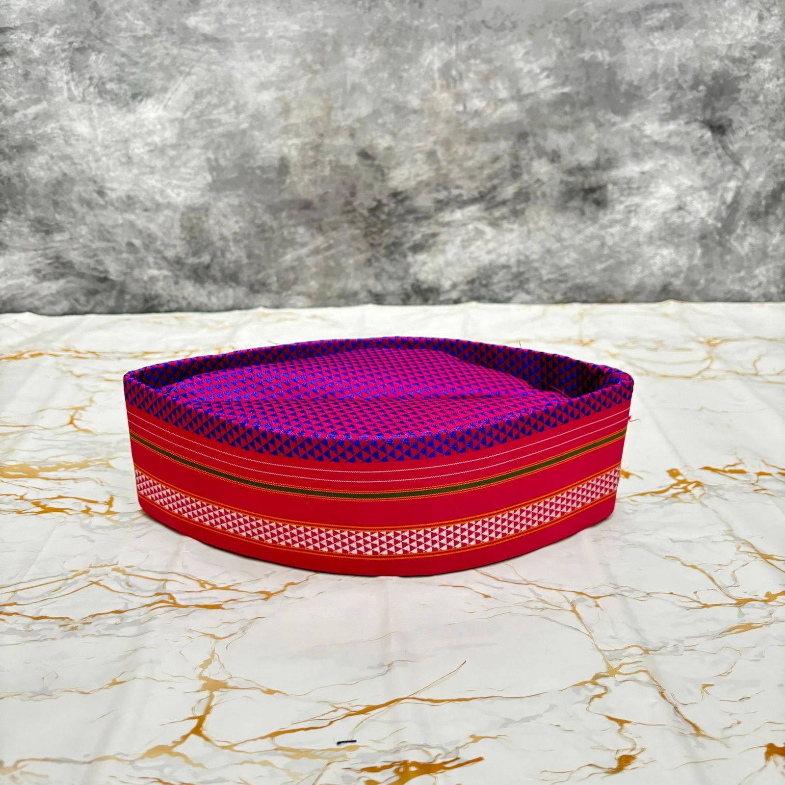 Border Red Khan Topi - 01 - Mudrawholesale