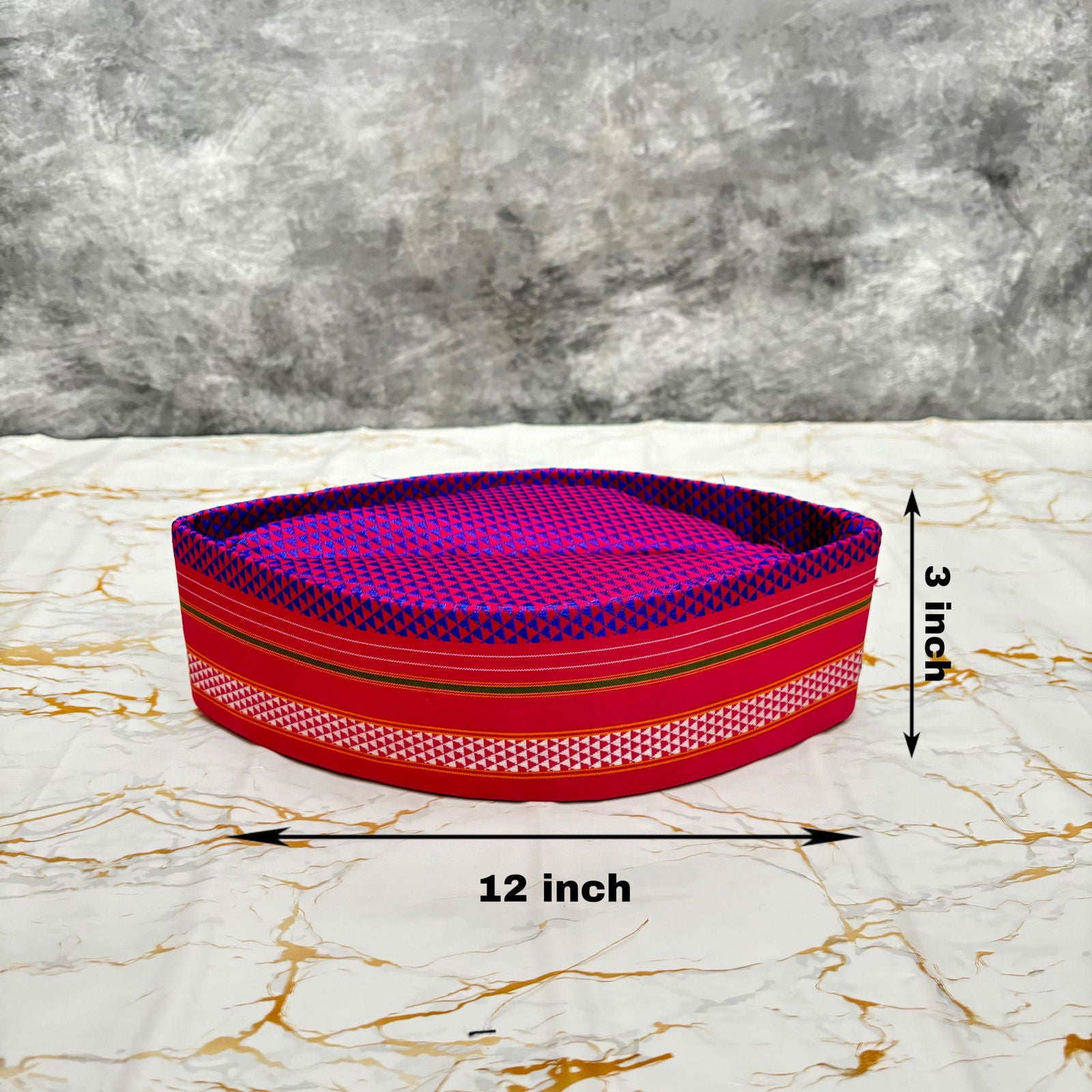 Border Red Khan Topi - 01 - Mudrawholesale