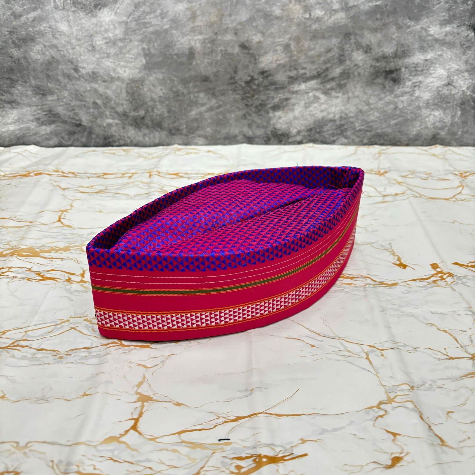 Border Red Khan Topi - 01 - Mudrawholesale