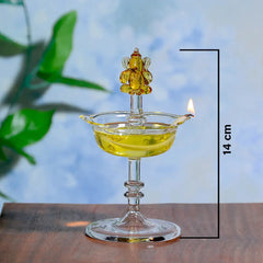 Glass Deepak Diya With Ganesh Mudrawholesale