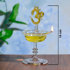 Glass Deepak Diya With OMM Mudrawholesale